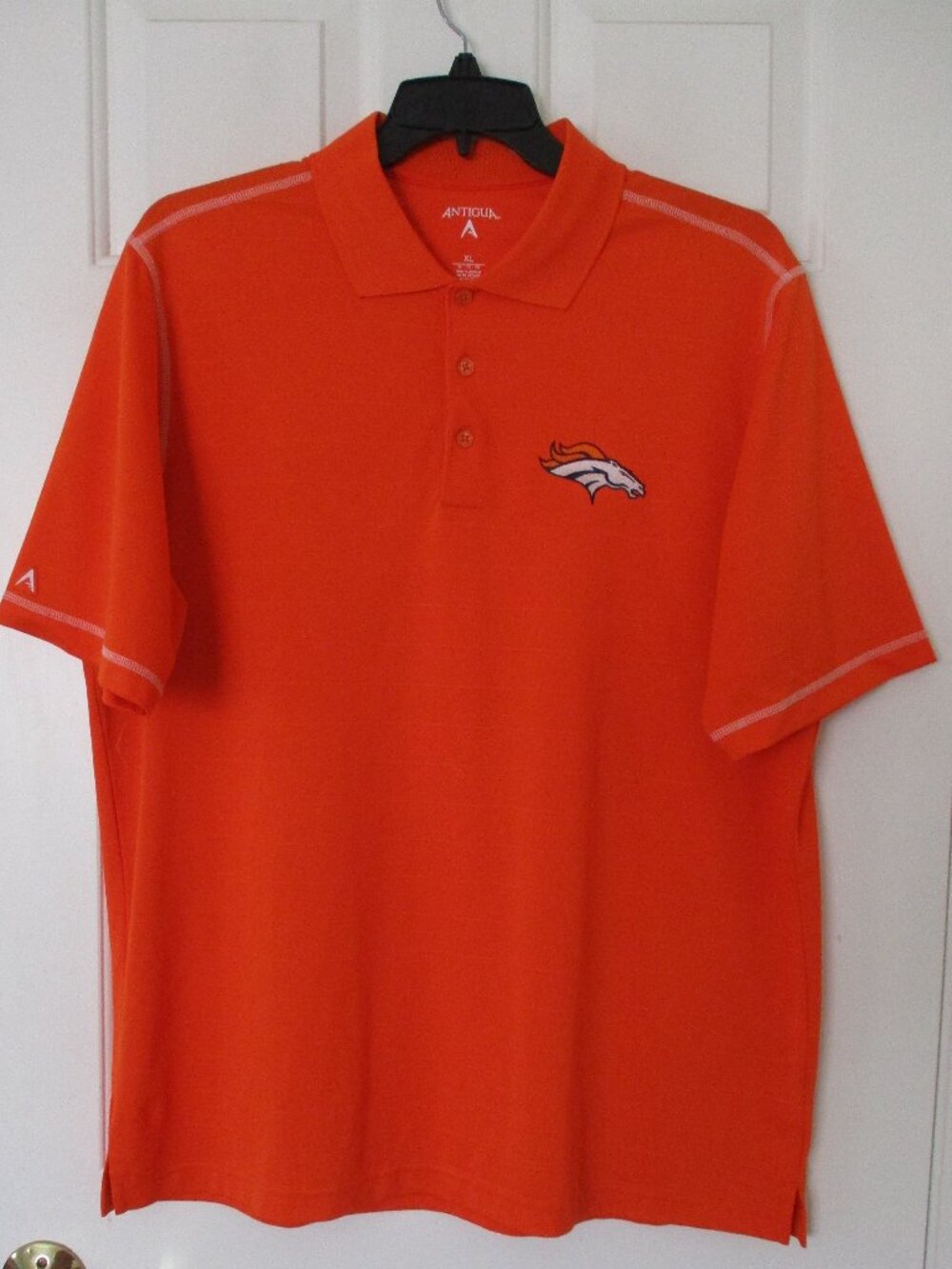Antigua Mens S/S Orange NFL Denver Broncos Polo Shirt NWOT - Size XL